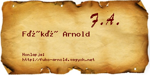 Fükő Arnold névjegykártya